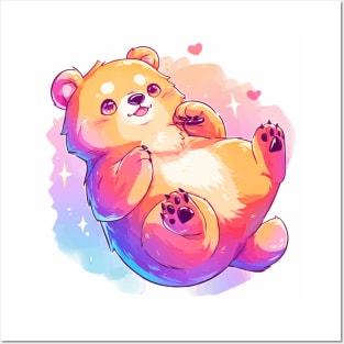 Happy bear with vivid colors Posters and Art